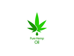 pure CBD  hemp oil icon vector illustration 