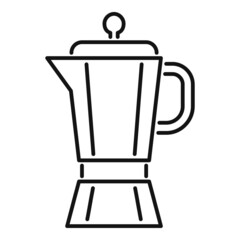 Steam coffee pot icon outline vector. Cafe hot