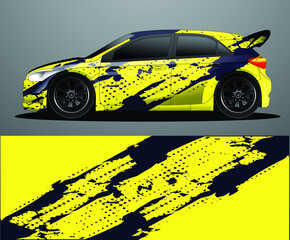 Fototapeta premium Rally car decal graphic wrap vector, abstract background