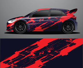 Rally car decal graphic wrap vector, abstract background
