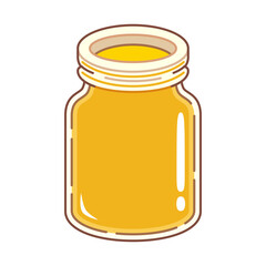 Honey in the jar. Cartoon style. Vector illustration.