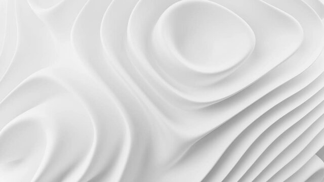 Animation Abstract Beauty skincare cream texture cosmetic product background. Milk circle ripple, splash water waves top view on white background. product yogurt swirl round texture surface.