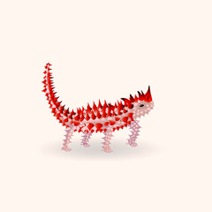Moloch horrid-us, Australian lizard. Vector illustration isolated on white background.