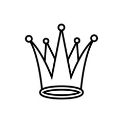 Crown line icon, vector outline logo isolated on white background