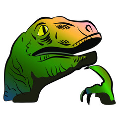 Vectorized illustration of dinosaur meme