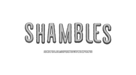 3D rough font, grunge stone texture alphabet, vector illustration 10EPS