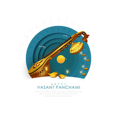 Fototapeta na wymiar Happy Vasant Panchami Background.vector illustration