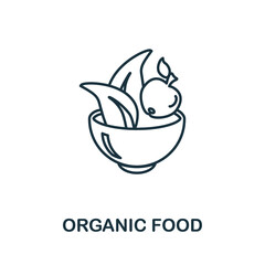 Organic Food icon. Line element from farming collection. Linear Organic Food icon sign for web design, infographics and more.