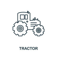 Tractor icon. Line element from farming collection. Linear Tractor icon sign for web design, infographics and more.