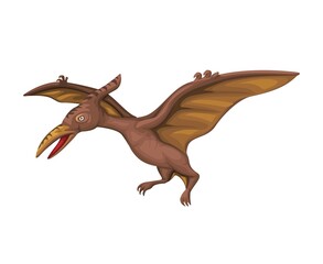 pterodactyl or pterosaurs is prehistoric animal, figure character in cartoon illustration vector © Simply Amazing