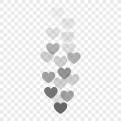 Fototapeta na wymiar Flying hearts on a transparent background. flying huskies. Social networking concept. Vector illustration.