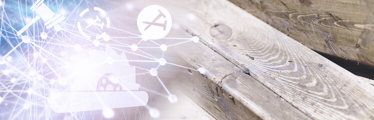 Wood texture background. The contrasting texture of the boards. Wooden structure with macro shot.