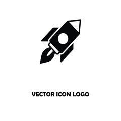Rocket icon vector illustration logo template for many purpose. Isolated on white background.

