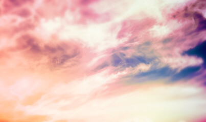 Fototapeta na wymiar Sky landscape with clouds in paste multil colors