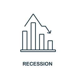 Recession icon. Line element from economic crisis collection. Linear Recession icon sign for web design, infographics and more.