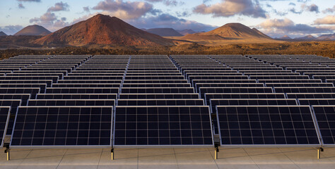 Huge photovoltaic farm in the desert