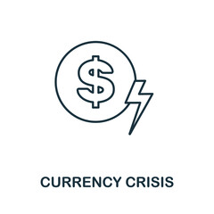 Currency Crisis icon. Line element from economic crisis collection. Linear Currency Crisis icon sign for web design, infographics and more.