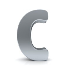 C letter silver 3d