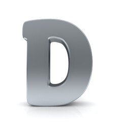 D letter silver 3d