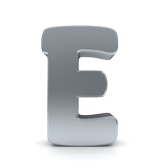 Naklejka premium E letter silver 3d