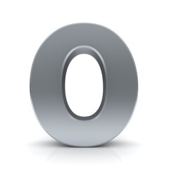 O letter silver 3d 0 number