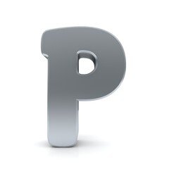 P letter silver 3d