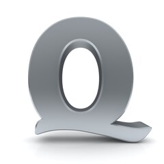 Q letter silver 3d