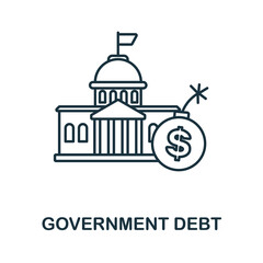 Government Debt icon. Line element from economic crisis collection. Linear Government Debt icon sign for web design, infographics and more.