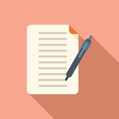 Writing paper icon flat vector. Text message