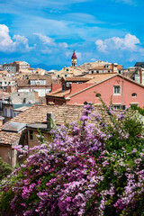 Panoramic view of Corfu old town, Corfu island, Greece.