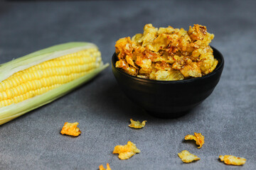 Corn Chips snack with sweet and spicy seasoning.