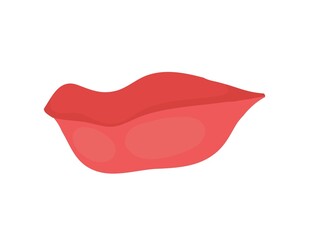 An air kiss on Valentine's day. Red lipstick lips. Vector isolated colorful element. 