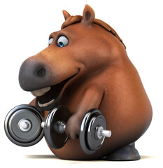 Naklejka premium Fun horse - 3D Illustration