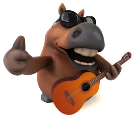 Fun horse - 3D Illustration © Julien Tromeur