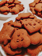 Christmas gingerbread cookies with chocolate