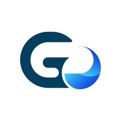 GO logo. Sea wave image. Typography concept. logo with modern concept. design vector Illustration.