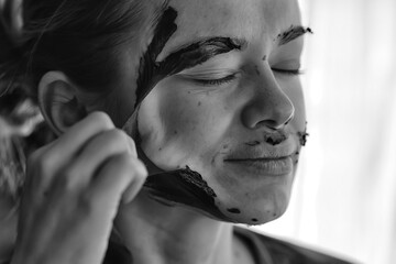 self, home skin pore cleaning black charcoal mask, spa skin female face