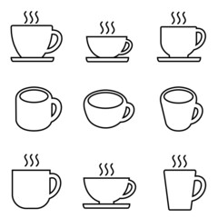 Coffee cup line icon, vector outline logo isolated on white background