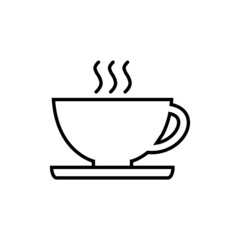 Coffee cup line icon, vector outline logo isolated on white background