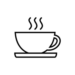 Coffee cup line icon, vector outline logo isolated on white background