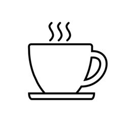 Coffee cup line icon, vector outline logo isolated on white background