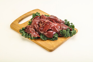 Raw chicken liver for cooking