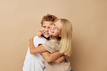 Cute stylish children posing with a comb childhood unaltered