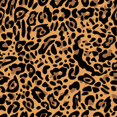 Vector animal print of leopard skin. Decorative design animal fur for  background, fabric, paper, wallpaper