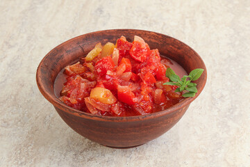 Hungary vegetarian Lecho with vegetables