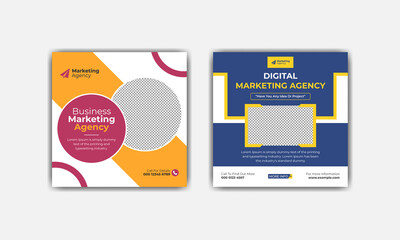 Digital business marketing social media frame post template for corporate business. Sutible for social media post, quates and web internet ads.