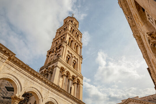 Bell tower of St. Dominus Church at Diocletian's Palace, Split, Dalmatia, Croatia