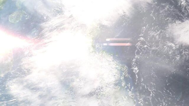 Zoom in from space and focus on Philippines, Lucena. 3D Animation. Background for travel intro. Elements of this image furnished by NASA