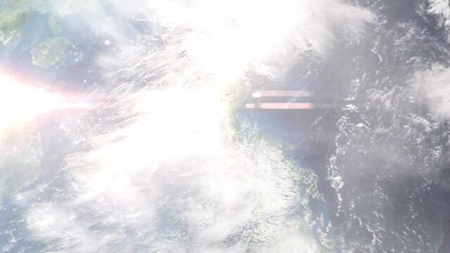 Zoom in from space and focus on Philippines, Navotas. 3D Animation. Background for travel intro. Elements of this image furnished by NASA