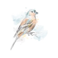 Blue bird on a branch